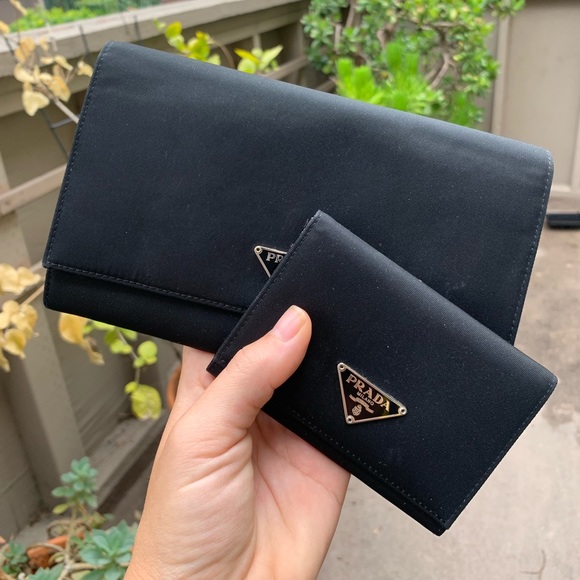 Prada Handbags - 💯 Auth. (SET) Prada Nero Tessuto Nylon Wallet